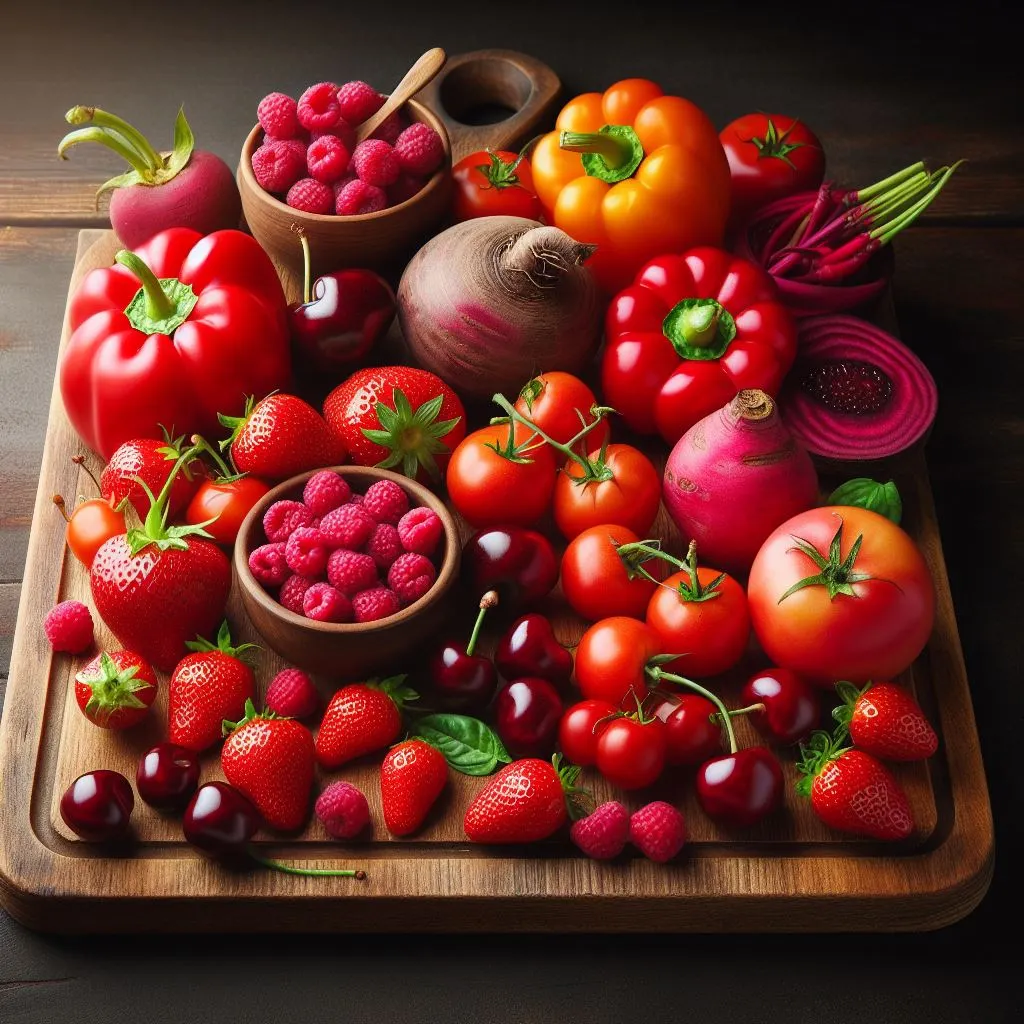 frutta e verdura rossa